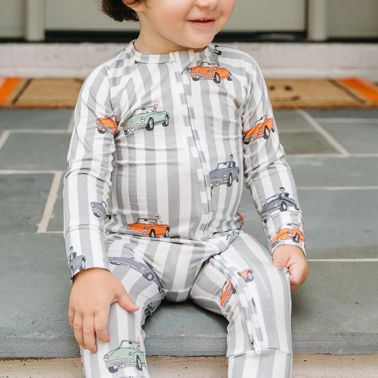 Spooky Little Riders Zipper Romper baby Halloween pajamas