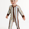 Leo Stripe Zipper Romper baby pajamas