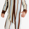 Leo Stripe Zipper Romper detail view