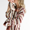 Leo Stripe Zipper Romper trim detail