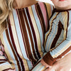 Leo Stripe Zipper Romper zipper detail