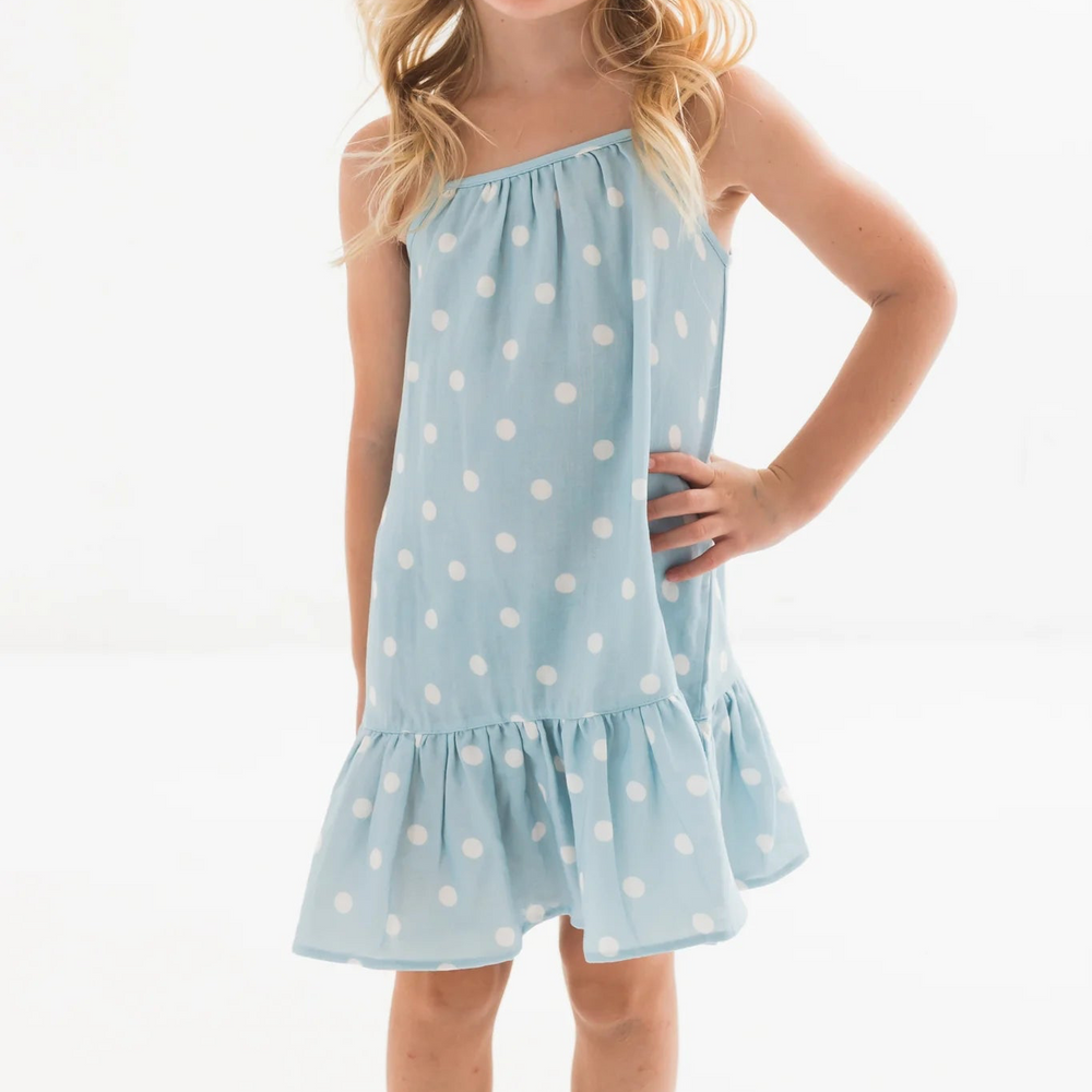 Sea Blue Polka Dot Dress