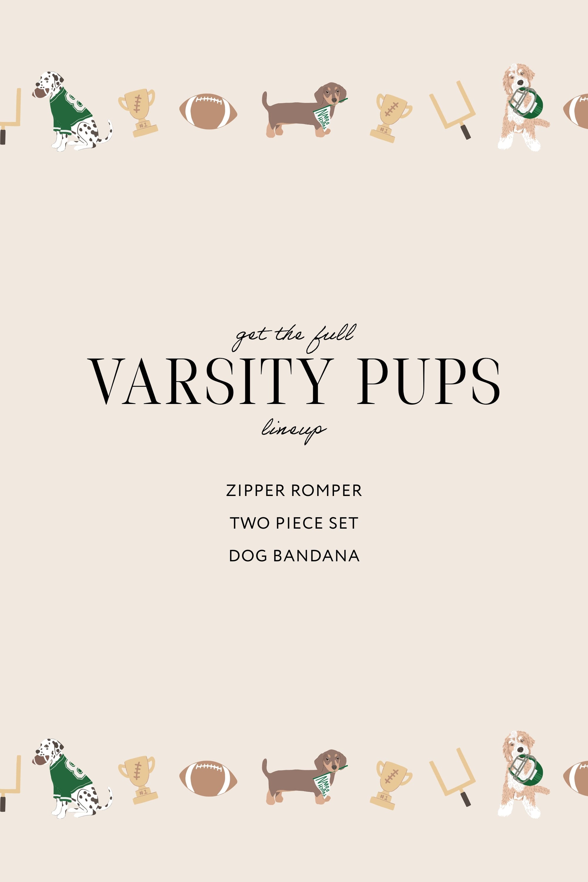 Varsity Pups collection lineup card