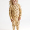 Yellow and Brown Polka Dot Two Piece Set kids pajamas