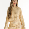 Yellow and Brown Polka Dot Women's Relaxed Sleeve Set