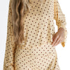 Yellow and Brown Polka Dot Women's Relaxed Sleeve Set detail view