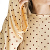 Yellow and Brown Polka Dot Women's Relaxed Sleeve Set lifestyle photo
