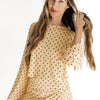 Yellow and Brown Polka Dot Women's Relaxed Sleeve Set fabric detail
