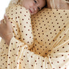 Yellow and Brown Polka Dot Women's Relaxed Sleeve Set back view