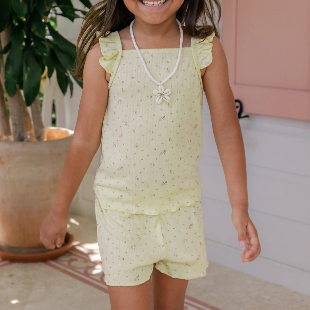 Pointelle Short Set - Yellow