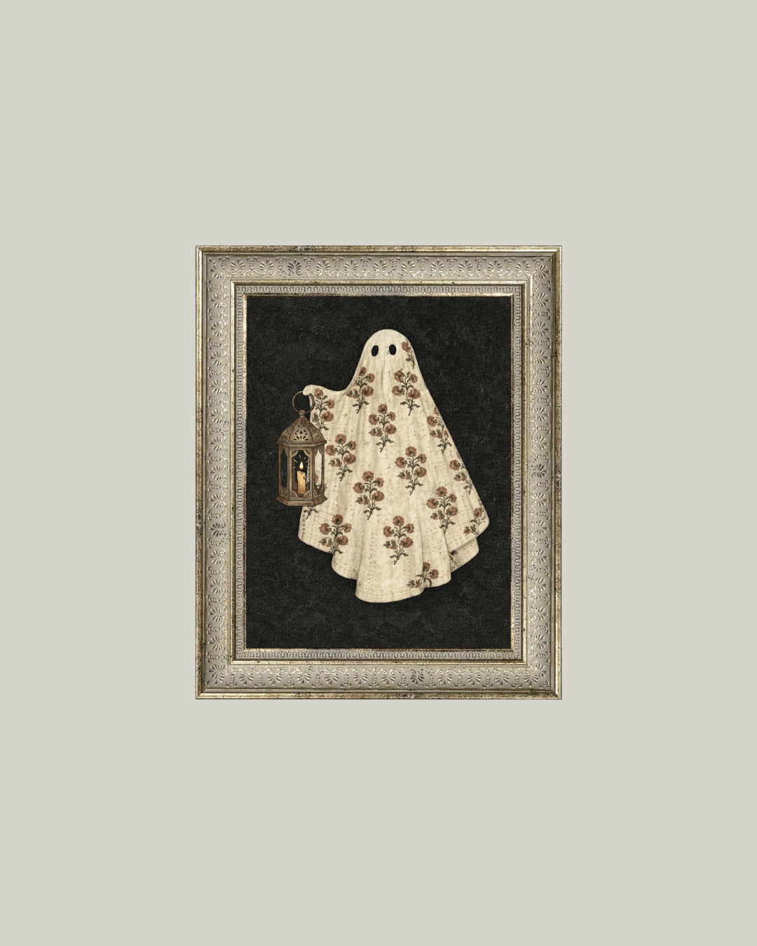 Quilted Ghost framed art 8x10