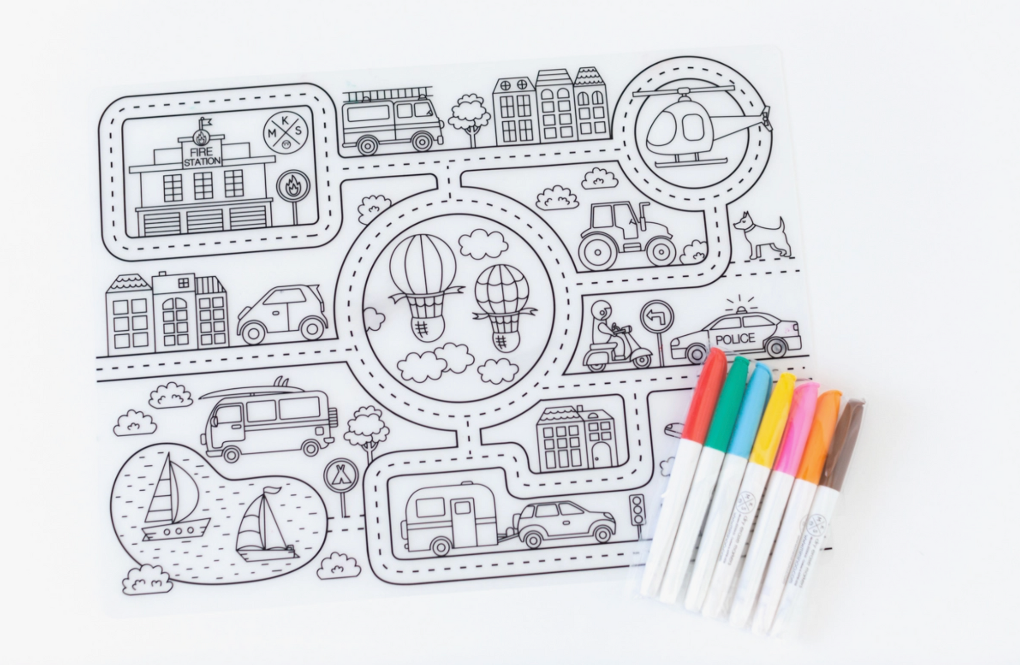 Silicone Reusable Coloring Tablemat for Kids (Roadmap)