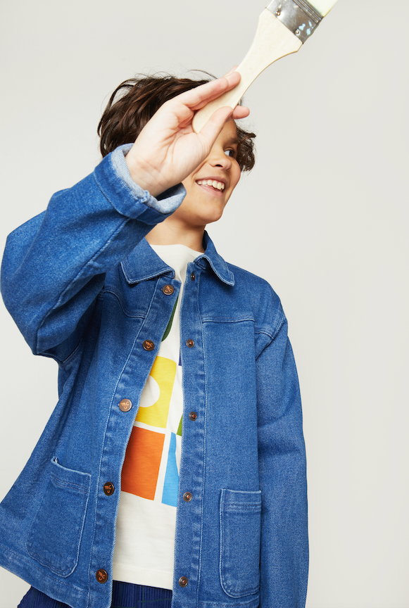 Child wearing Denim Barn Jacket lifestyle photo