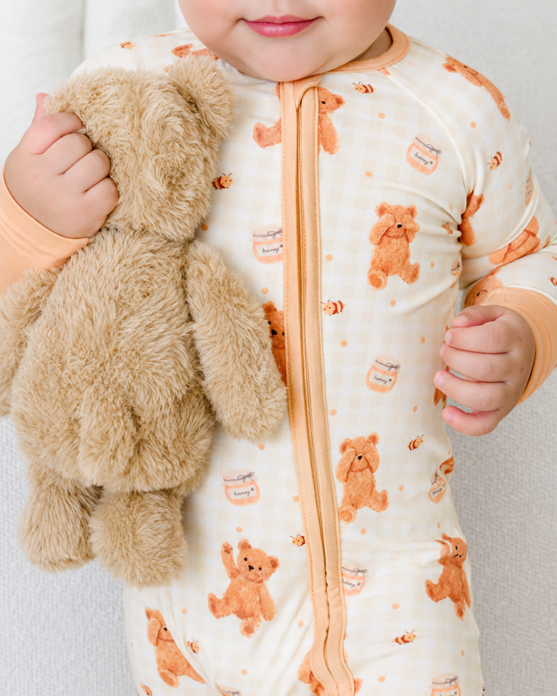 Convertible Zip Romper Honey Bear