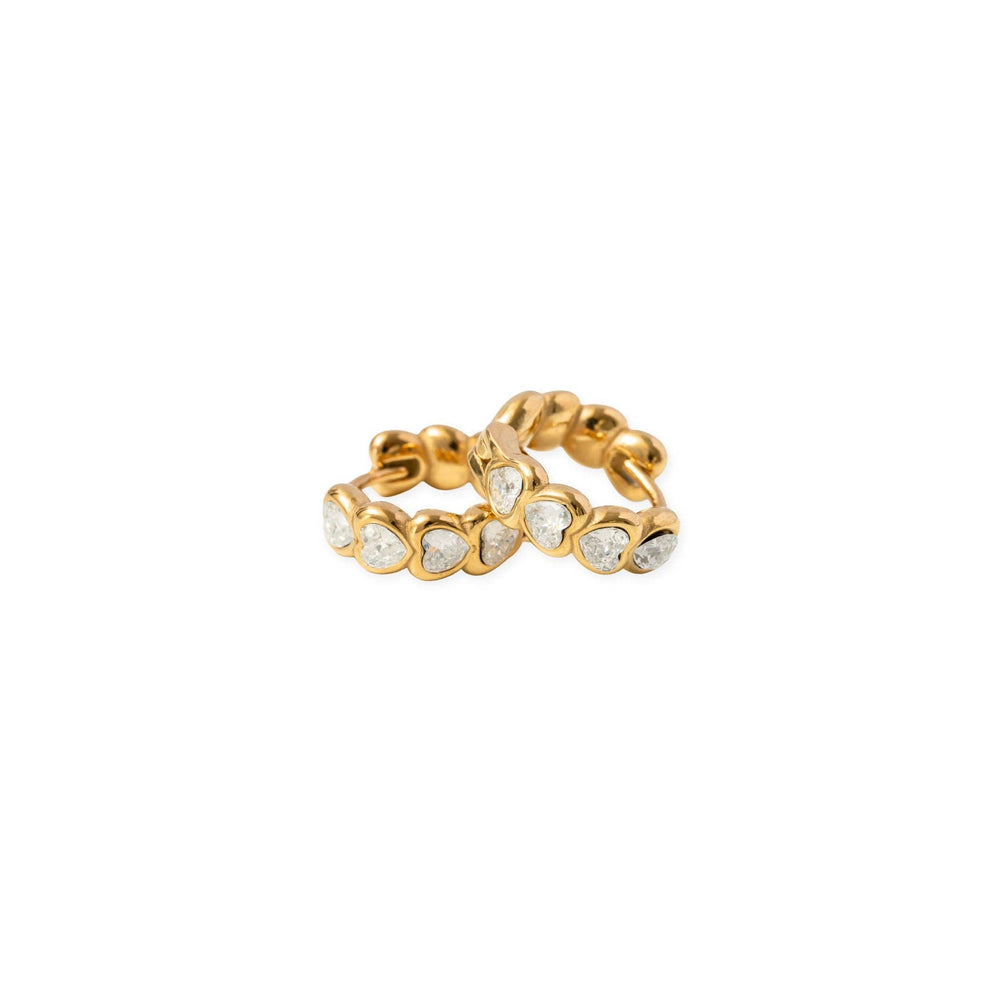 Heart Gem Hoop Earrings