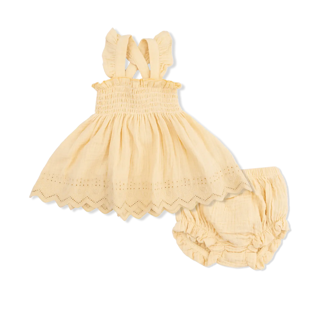 Italian Straw Smocked Top & Bloomer