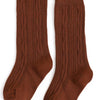 Brownie Cable Knit Knee High Socks