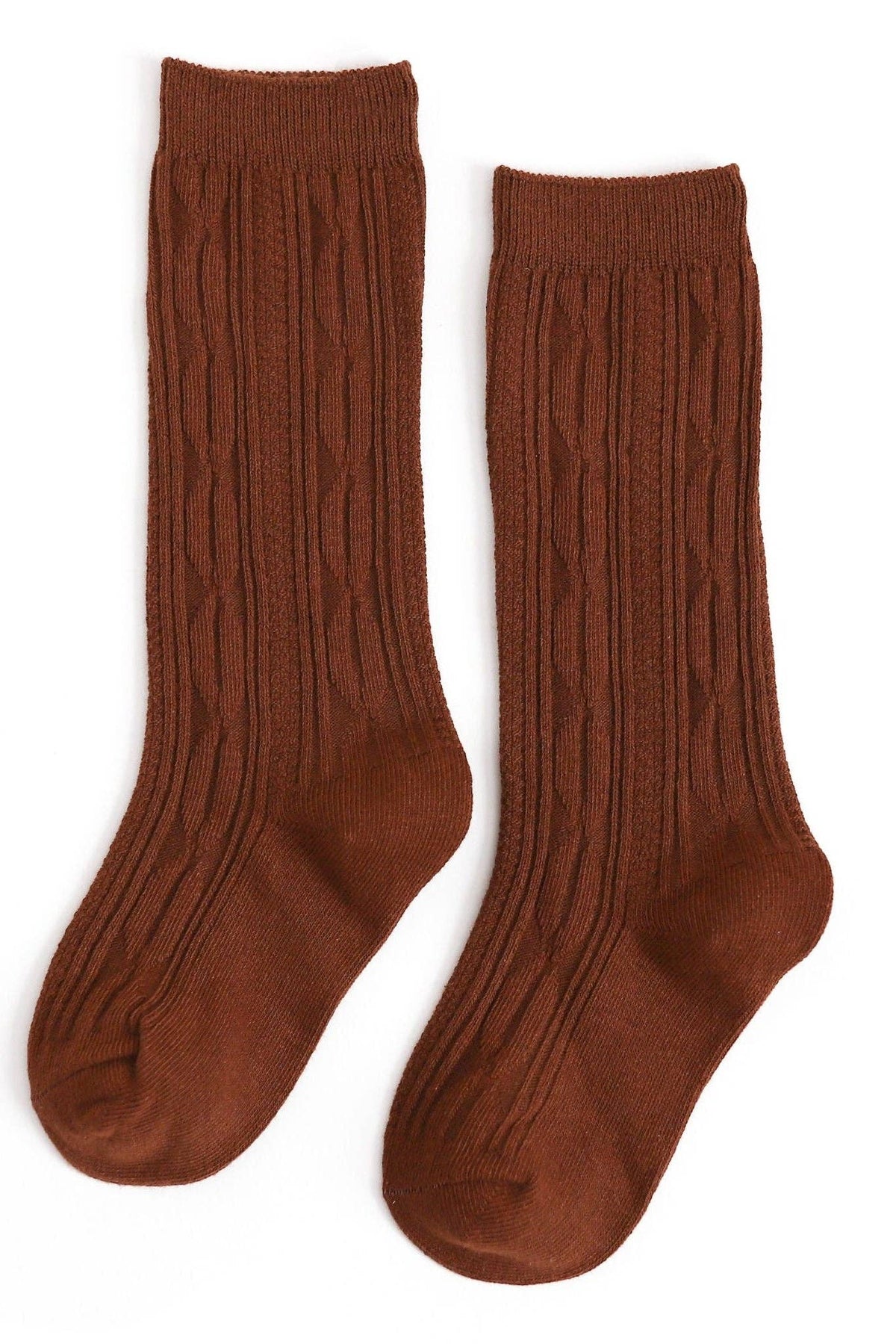 Brownie Cable Knit Knee High Socks