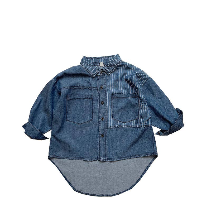 Denim Stripe Shirt kids lifestyle photo