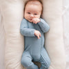 Zipper Romper - Arona Blue Ribbed
