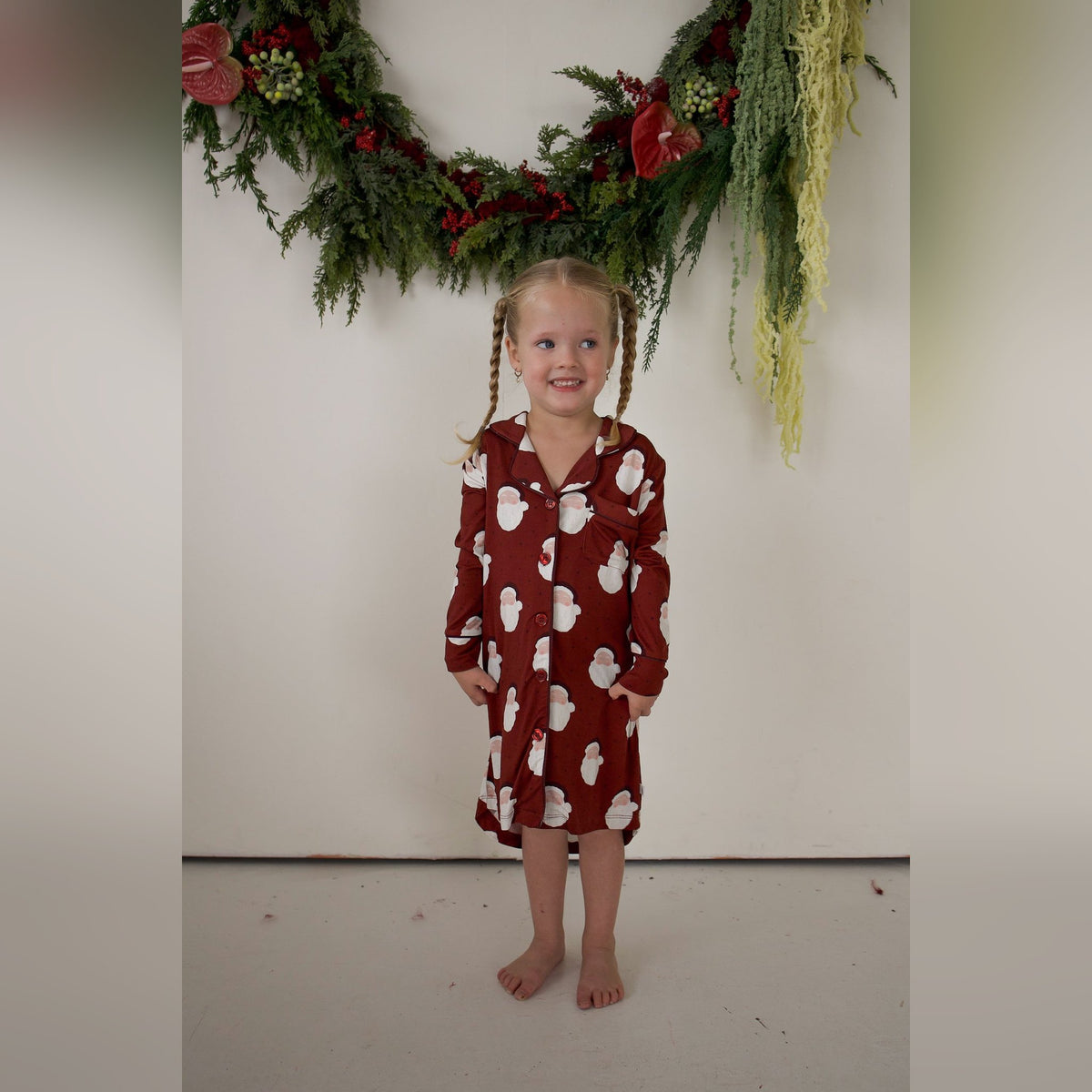 Vintage Santa Sleeping Dress - full length