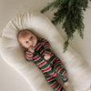 Forever French Baby Holiday Stripe Bamboo Zip Pajamas