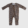 Forever French Baby Leopard Bamboo Zip Pajamas