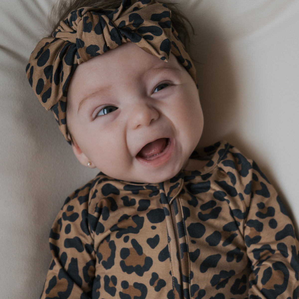 Leopard Zip Pajamas - close up