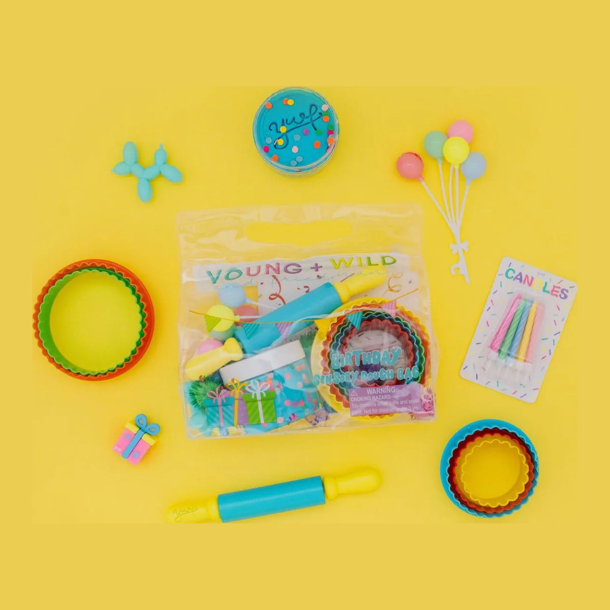 Birthday Sensory Dough Bag contents