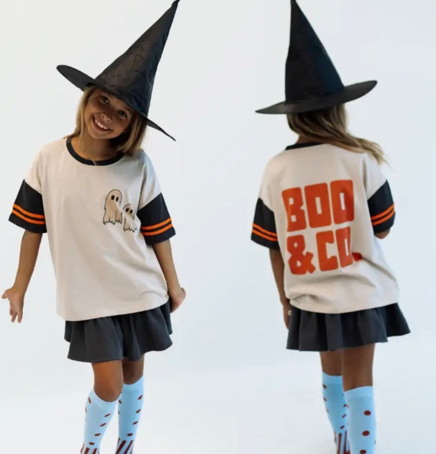 Boo & Co. Kids Tee back detail walking