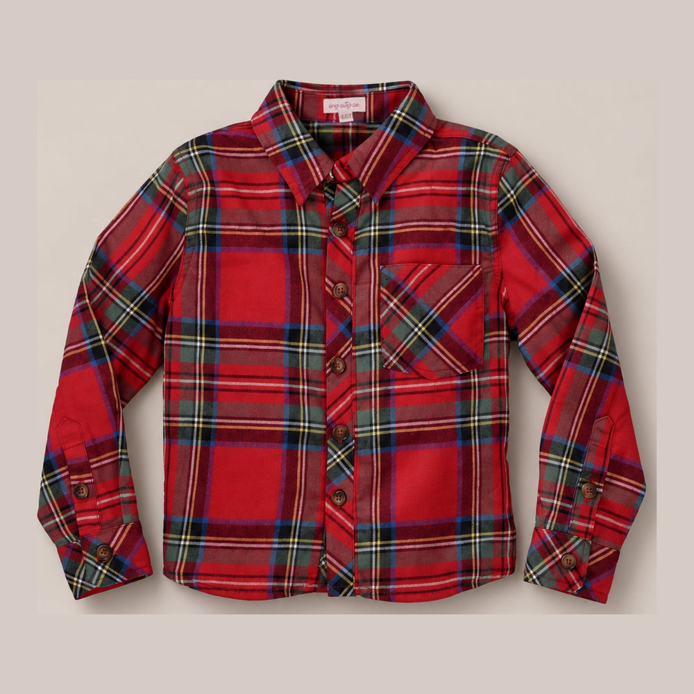 Ivy City Co Boys John Shirt in Holiday Plaid