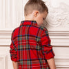 Boys John Shirt in Holiday Plaid - back view