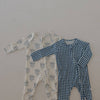 Blue Gingham Bamboo Zip Pajamas