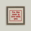 Cross Stitch In Love Framed Print - 8x8