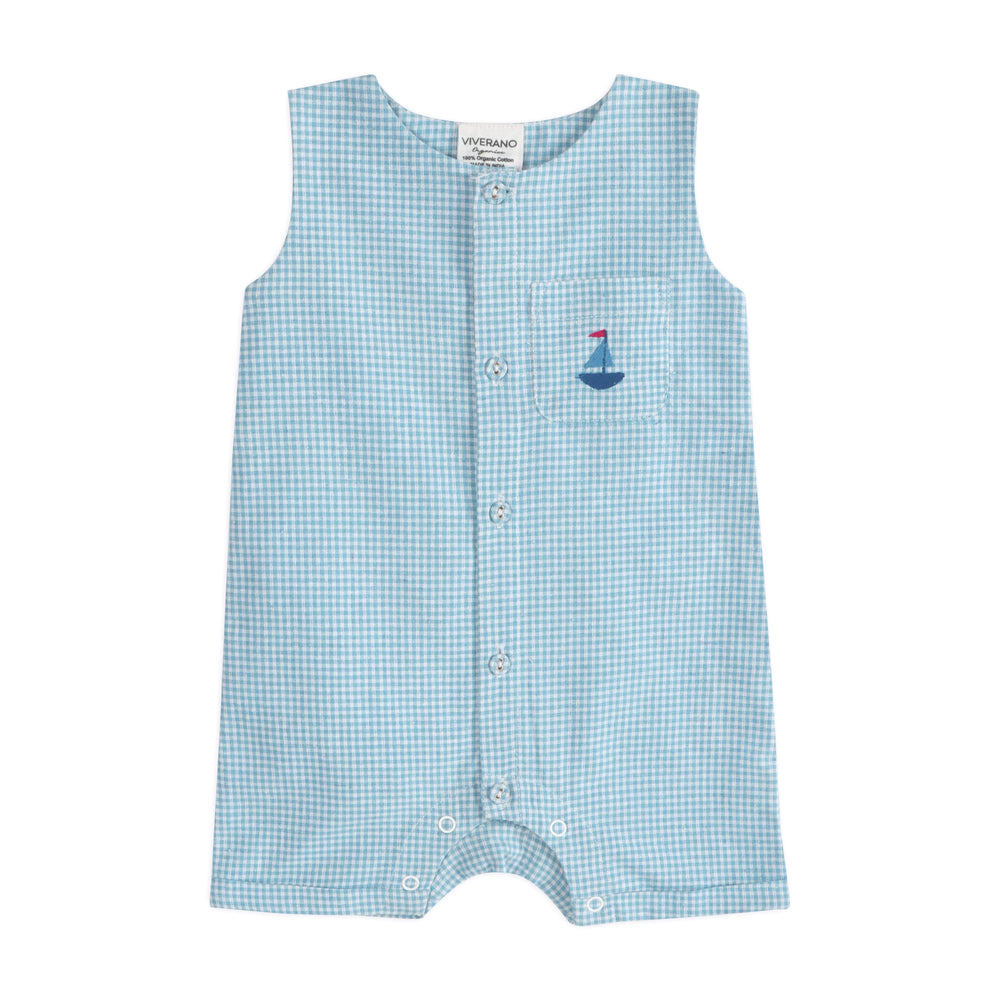 Nautical Gingham Baby Romper