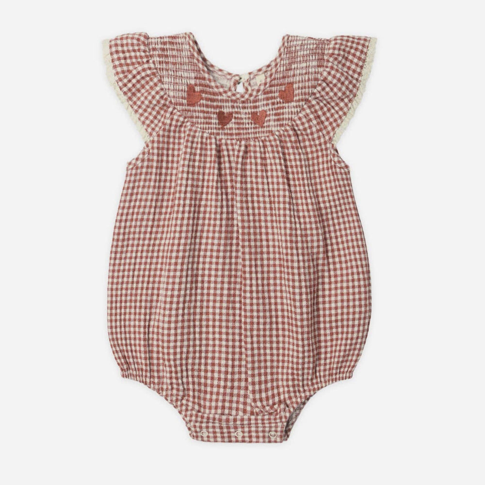 Lenore Red Gingham Romper