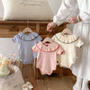 Ruffle Collar Ribbed Onesie