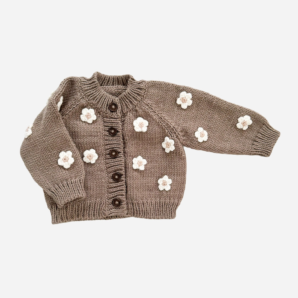 Flower Kids Cardigan - Tan