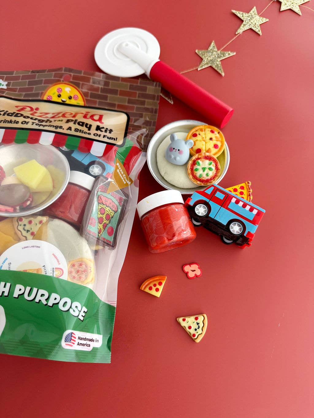 Pizzeria KidDough Play Kit kids playing
