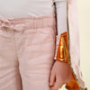 Coral superhero cape metallic lining detail