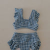 Blue Gingham Girls Two Piece Swimsuit