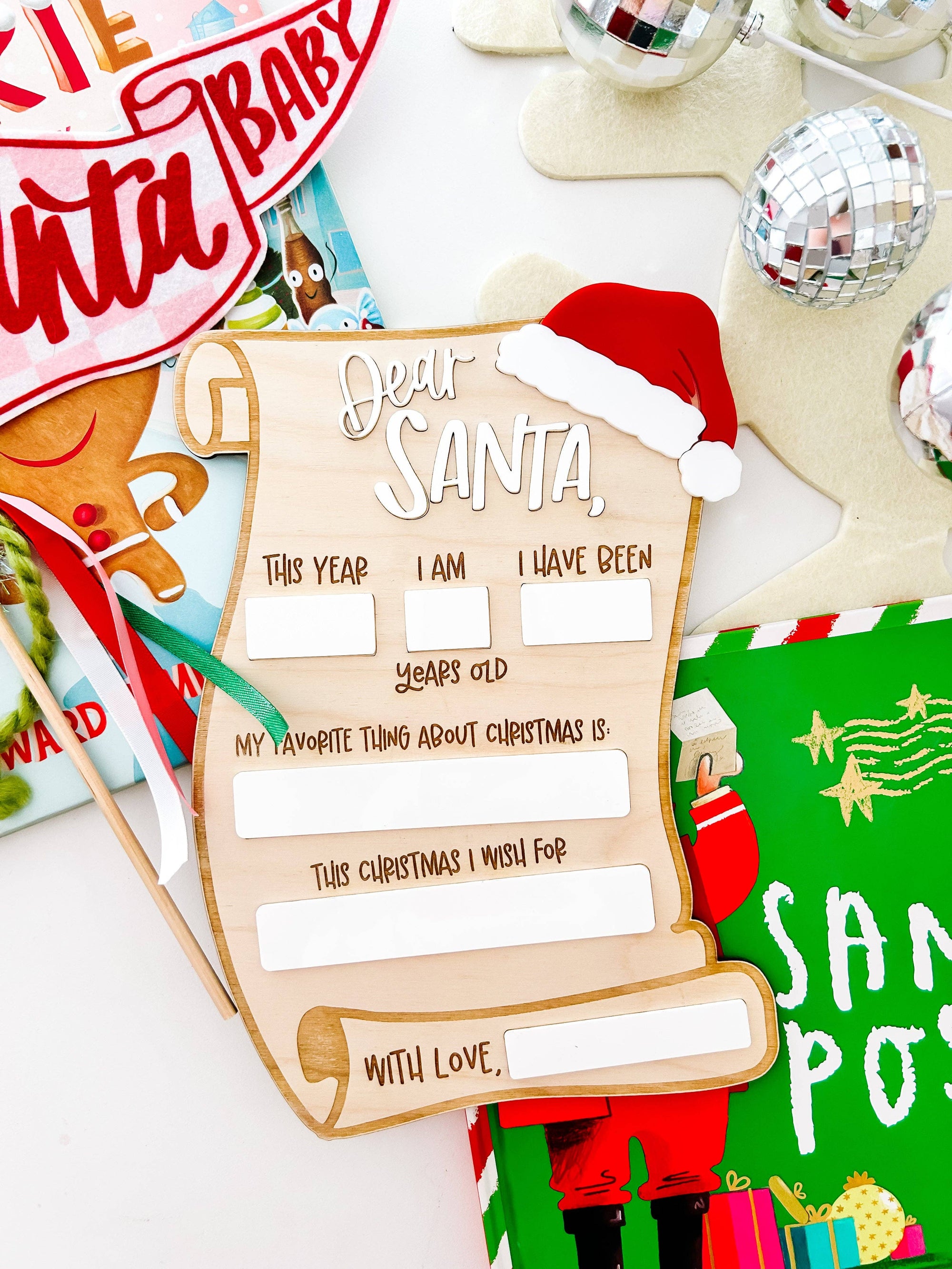 Dear Santa Scroll Sign keepsake Christmas sign