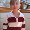 Forever French Baby Child Rugby Sweatshirt in Deep Cranberry