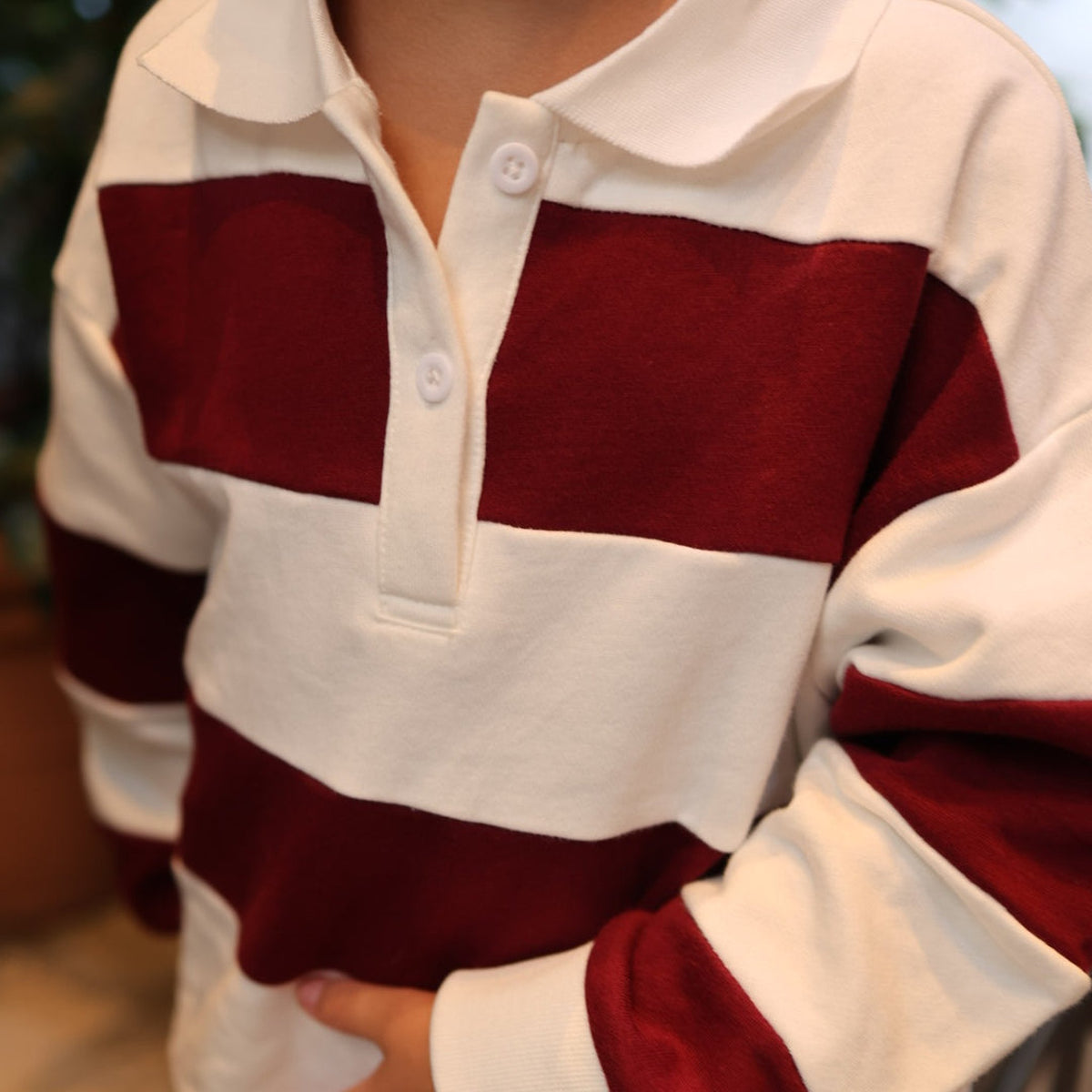 Rugby Sweatshirt - stripe and collar detail
