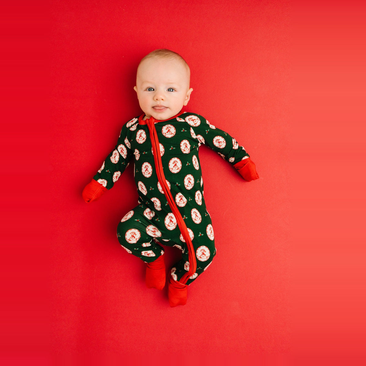 Christmas Goose Bamboo Sleeper on baby