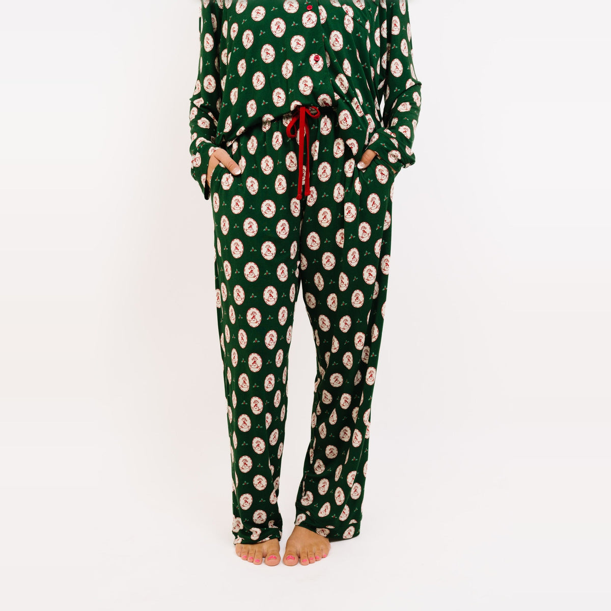 Little One Shop Christmas Goose Women's Bamboo Pajama Set