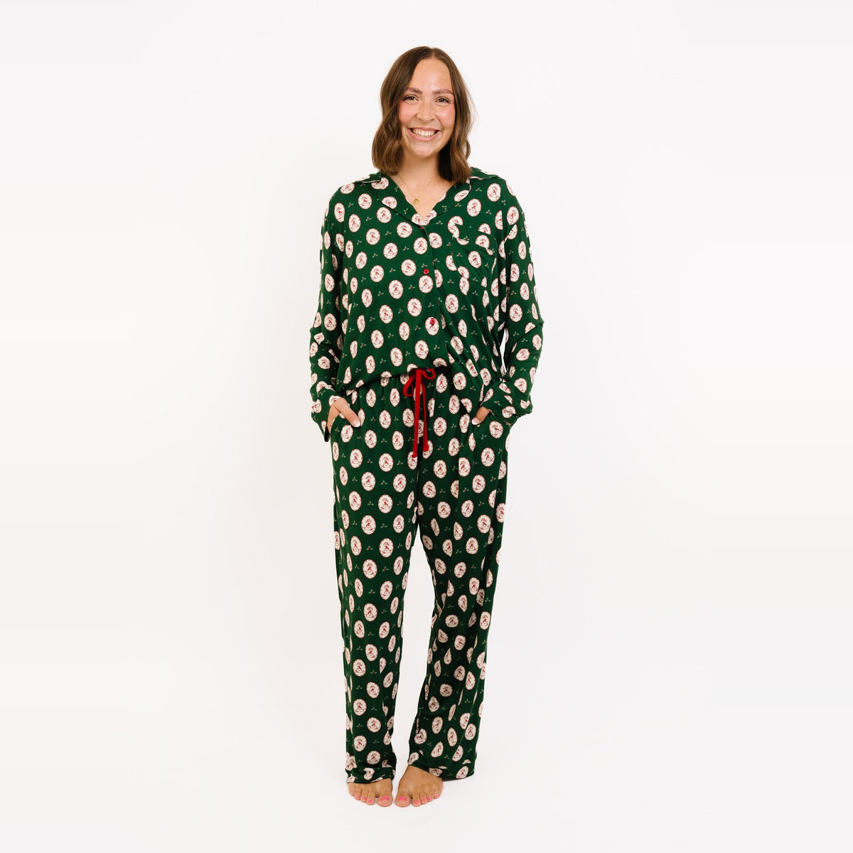 Christmas Goose Women's Pajama Set - full length