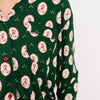 Christmas Goose print collar and button detail