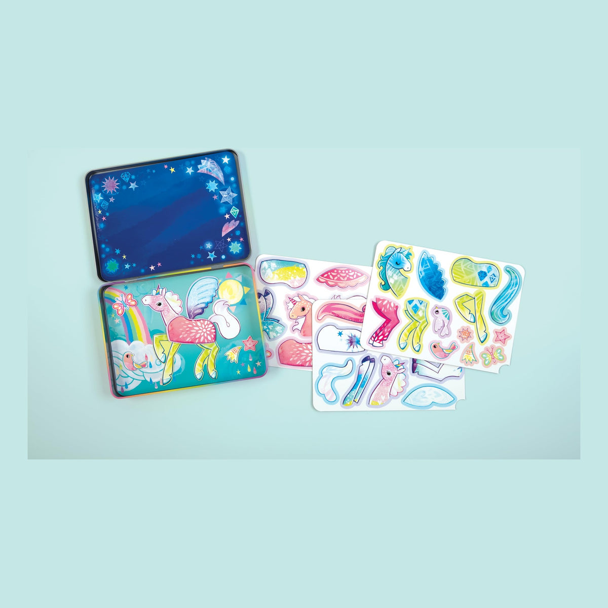 Unicorn Magic Magnetic Build-It tin and magnets