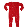 Ruby Polka Dot Zipper Romper flat lay